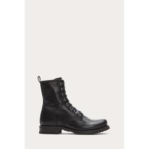 NEW FRYE women's veronica combat boot in black soft vintage